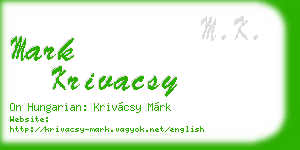 mark krivacsy business card