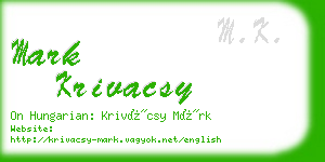 mark krivacsy business card